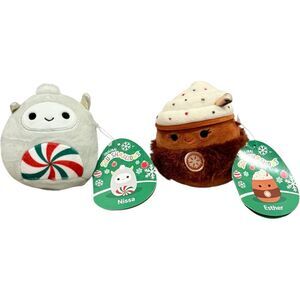 Squishmallows Minis Set of 2 Kids Collectible Plush Toys Nissa & Esther. NEW.
